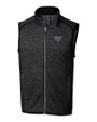 SMU Mustangs Cutter & Buck Mainsail Sweater-Knit Mens Big and Tall Full Zip Vest CCH_MANN_HG 