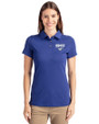 SMU Mustangs Cutter & Buck Advantage Recycled Cotton-Blend Pique Womens Polo Tour Blue Front