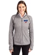 SMU Mustangs Cutter & Buck Mainsail Full Zip Hooded Womens Jacket Polished Heather Front