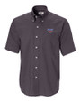 SMU Mustangs Cutter & Buck Epic Easy Care Nailshead Mens Short Sleeve Dress Shirt BL_MANN_HG 