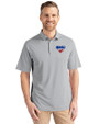 SMU Mustangs Cutter & Buck Virtue Eco Pique Recycled Mens Polo Polished Medium Gray Front