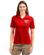 SMU Mustangs Cutter & Buck Virtue Eco Pique Recycled Womens Polo Red Front