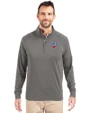SMU Mustangs Cutter & Buck Adapt Eco Knit Stretch Recycled Mens Quarter Zip Pullover Elemental Grey Front