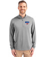 SMU Mustangs Cutter & Buck Virtue Eco Pique Recycled Quarter Zip Mens Pullover Polished Medium Gray Front