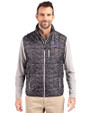 SMU Mustangs Cutter & Buck Rainier PrimaLoft® Mens Eco Insulated Full Zip Printed Puffer Vest Black Front