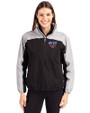 SMU Mustangs Cutter & Buck Charter Eco Recycled Womens Anorak Jacket Black/Polished Front