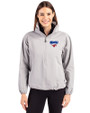 SMU Mustangs Cutter & Buck Charter Eco Recycled Womens Anorak Jacket Polished Medium Gray Front