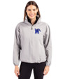 Memphis Tigers Cutter & Buck Charter Eco Recycled Womens Anorak Jacket Polished Medium Gray Front