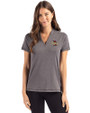 Tulsa Golden Hurricane Cutter & Buck Forge Eco Heathered Stretch Womens Blade Top Dark Black Heather Front