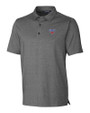 SMU Mustangs Cutter & Buck Forge Heathered Stretch Mens Polo Charcoal Heather Mannequin