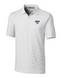 SMU Mustangs Cutter & Buck Forge Pencil Stripe Stretch Mens Polo White Mannequin