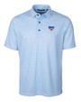 SMU Mustangs Cutter & Buck Pike Double Dot Print Stretch Mens Big and Tall Polo Tour Blue Mannequin