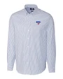 SMU Mustangs Cutter & Buck Easy Care Stretch Oxford Stripe Mens Big & Tall Long Sleeve Button Down Shirt French Blue Mannequin