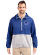 Memphis Tigers Cutter & Buck Charter Eco Recycled Mens Anorak Jacket Tour Blue/Polished Front