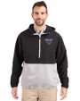 SMU Mustangs Cutter & Buck Charter Eco Recycled Mens Anorak Jacket Black/Polished Front
