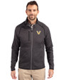 Vanderbilt Commodores Cutter & Buck Mainsail Sweater-Knit Mens Full Zip Jacket Charcoal Heather Front