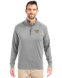 Vanderbilt Commodores Cutter & Buck Adapt Eco Knit Stretch Recycled Mens Quarter Zip Pullover Polished Medium Gray Front