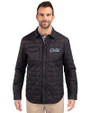 UCF Knights Citronaut Cutter & Buck Rainier PrimaLoft® Mens Big and Tall Eco Insulated Quilted Shirt Jacket Black Front