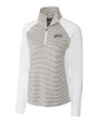 UCF Knights Citronaut Cutter & Buck Forge Tonal Stripe Stretch Half Zip Womens Top White/Polished Mannequin