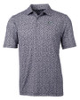 UCF Knights Citronaut Cutter & Buck Pike Magnolia Print Stretch Mens Polo Black/Polished Mannequin