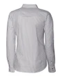 GA Tech Yellow Jackets College Vault Cutter & Buck Easy Care Stretch Oxford Stripe Womens Long Sleeve Button Down Shirt Charcoal Mannequin Back