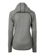GA Tech Yellow Jackets College Vault Cutter & Buck Mainsail Full Zip Hooded Womens Jacket Polished Heather Mannequin Back