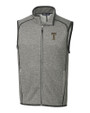 GA Tech Yellow Jackets College Vault Cutter & Buck Mainsail Sweater-Knit Mens Big and Tall Full Zip Vest Polished Heather Mannequin