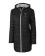 GA Tech Yellow Jackets College Vault Cutter & Buck Rainier PrimaLoft®  Womens Eco Insulated Hooded Long Coat BL_MANN_HG 1