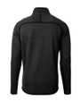 GA Tech Yellow Jackets College Vault Cutter & Buck Mainsail Sweater-Knit Mens Full Zip Jacket Charcoal Heather Mannequin Back