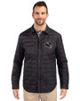 Jacksonville Jaguars NFL Helmet Cutter & Buck Rainier PrimaLoft® Mens Eco Insulated Quilted Shirt Jacket Black Front