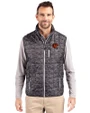 Cincinnati Bengals NFL Helmet Cutter & Buck Rainier Recycled Insulated Printed Puffer Mens Full Zip Vest Black Front