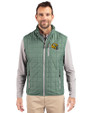 Green Bay Packers NFL Helmet Cutter & Buck Rainier PrimaLoft® Mens Eco Insulated Full Zip Puffer Vest Hunter Melange Front