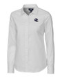 Minnesota Vikings NFL Helmet Cutter & Buck Stretch Oxford Womens Long Sleeve Dress Shirt White Mannequin