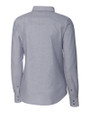 New England Patriots NFL Helmet Cutter & Buck Stretch Oxford Womens Long Sleeve Dress Shirt Charcoal Mannequin Back