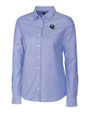 New York Giants NFL Helmet Cutter & Buck Stretch Oxford Womens Long Sleeve Dress Shirt French Blue Mannequin