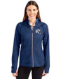 Indianapolis Colts NFL Helmet Cutter & Buck Mainsail Full Zip Hooded Womens Jacket Tour Blue Heather Front