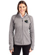 Jacksonville Jaguars NFL Helmet Cutter & Buck Mainsail Full Zip Hooded Womens Jacket Polished Heather Front