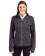 Los Angeles Rams NFL Helmet Cutter & Buck Mainsail Full Zip Hooded Womens Jacket Charcoal Heather Front