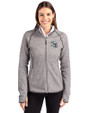 Miami Dolphins NFL Helmet Cutter & Buck Mainsail Full Zip Hooded Womens Jacket Polished Heather Front