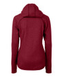 New England Patriots NFL Helmet Cutter & Buck Mainsail Full Zip Hooded Womens Jacket Cardinal Red Heather Mannequin Back