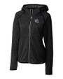 New England Patriots NFL Helmet Cutter & Buck Mainsail Full Zip Hooded Womens Jacket Charcoal Heather Mannequin