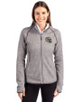 New Orleans Saints NFL Helmet Cutter & Buck Mainsail Full Zip Hooded Womens Jacket Polished Heather Front