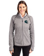 Philadelphia Eagles NFL Helmet Cutter & Buck Mainsail Full Zip Hooded Womens Jacket Polished Heather Front