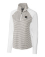 Baltimore Ravens NFL Helmet Cutter & Buck Forge Tonal Stripe Stretch Half Zip Womens Top White/Polished Mannequin