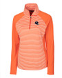Chicago Bears NFL Helmet Cutter & Buck Forge Tonal Stripe Stretch Half Zip Womens Top College Orange Mannequin