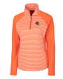 Cincinnati Bengals NFL Helmet Cutter & Buck Forge Tonal Stripe Stretch Half Zip Womens Top College Orange Mannequin