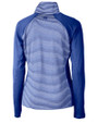 Los Angeles Rams NFL Helmet Cutter & Buck Forge Tonal Stripe Stretch Half Zip Womens Top Tour Blue Mannequin Back