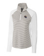 Los Angeles Rams NFL Helmet Cutter & Buck Forge Tonal Stripe Stretch Half Zip Womens Top White/Polished Mannequin