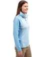Carolina Panthers NFL Helmet Cutter & Buck Forge Tonal Stripe Stretch Half Zip Womens Top Atlas Light Blue Side
