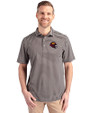 Washington Commanders NFL Helmet Cutter & Buck Virtue Eco Pique Stripe Recycled Mens Big and Tall Polo Black Front
